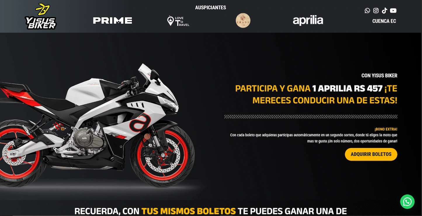 Portafolio de sistemas de Rifas y Sorteos | Yisus Biker